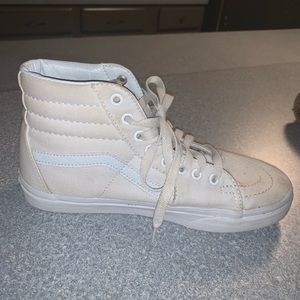 High top all white vans